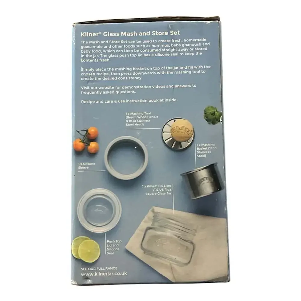 Kilner Create & Make Glass Mash and Store Set (0.5 Litre/17 US fl oz)